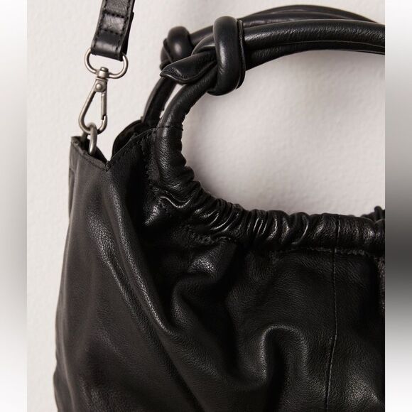 Free People Head Over Heels Leather Crossbody Bag in Black - Picture 4 of 10